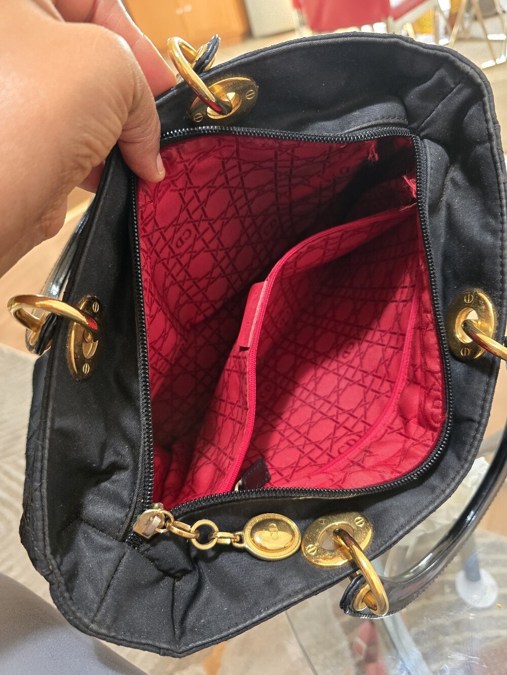 Christian Dior Lady Dior Cannage Quilt Nylon Bag - Picture 14 of 15
